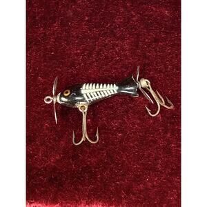 Vintage Collectible Wood Fishing Lure – Heddon Tiny Spook Fishbone Pattern
